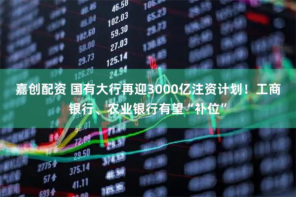 嘉创配资 国有大行再迎3000亿注资计划！工商银行、农业银行有望“补位”